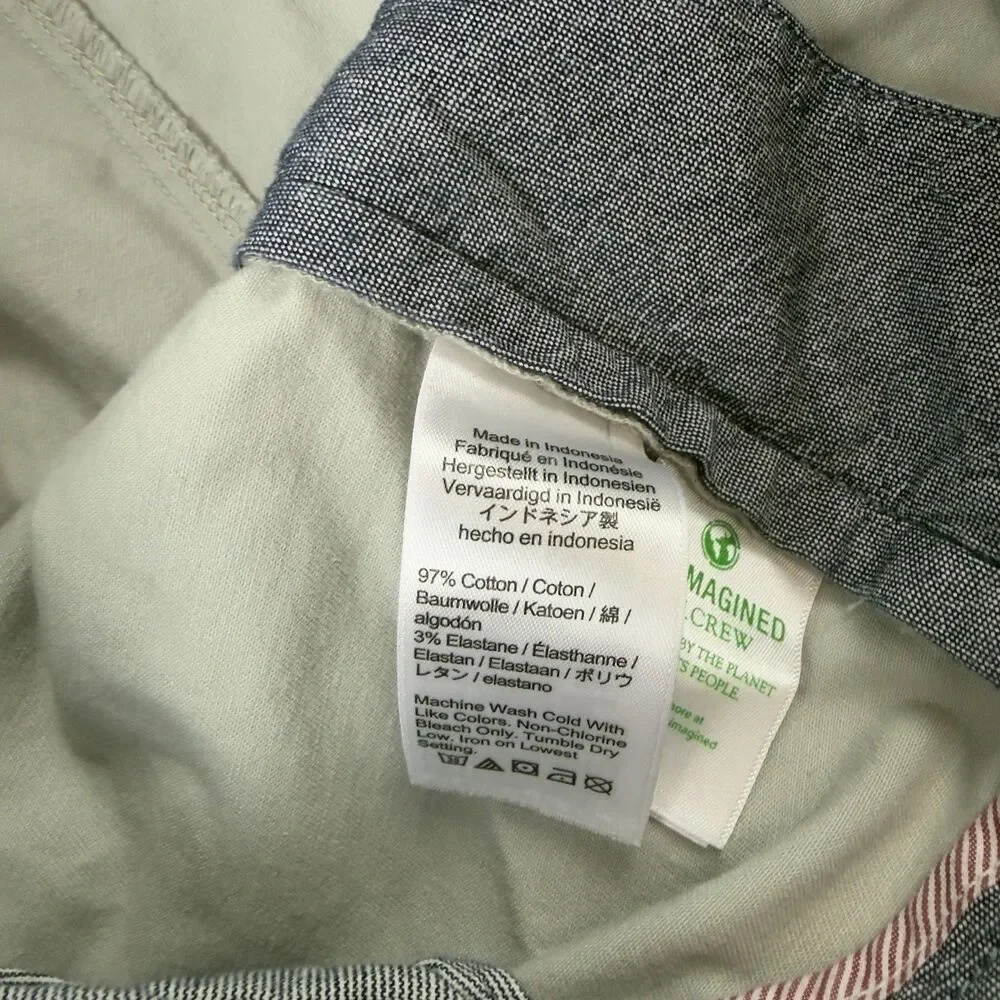 J.Crew 770 Straight Fit Stretch Chino Pants Men's 36x33 Light Gray Preppy